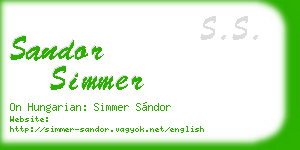 sandor simmer business card